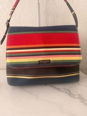 Kate Spade New York Multicolor Striped Canvas Shoulder Bag